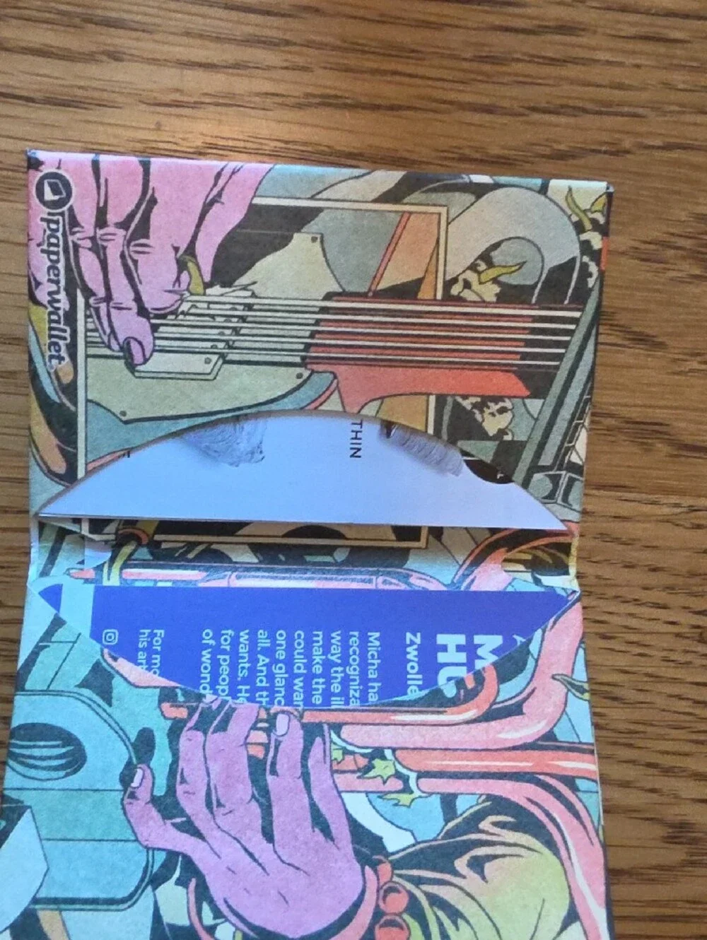 Micro Wallet - Artist Designed Tyvek® Wallet in Green, Orange, Pink
